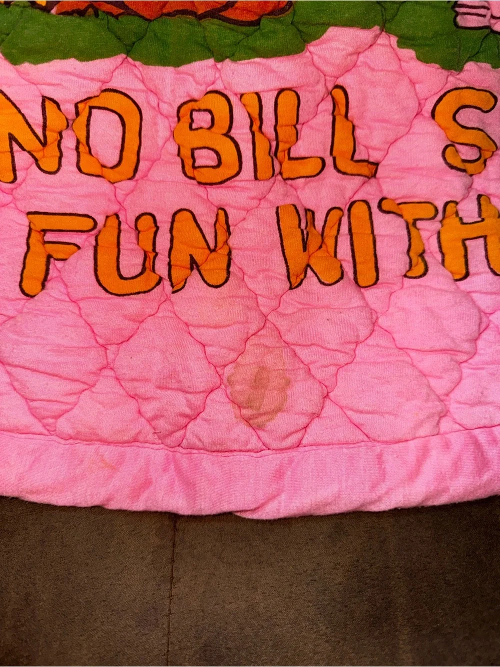 Jim and Bill Pink Quilted Kids Blanket Vintage